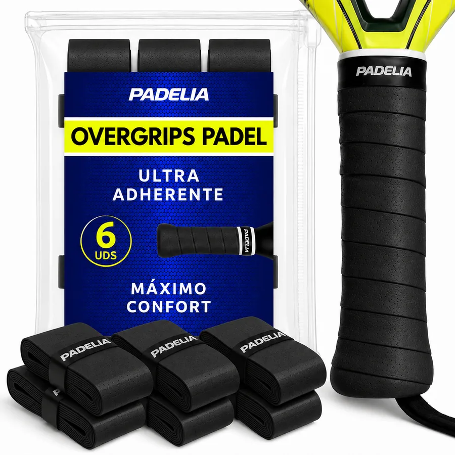 Pack de overgrips de pádel PADELIA en color negro